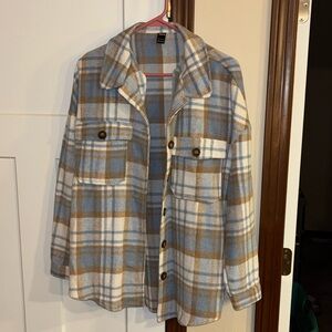 SHEIN Flannel Shacket